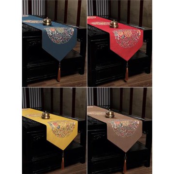 中式桌旗禪意茶席茶臺布茶幾桌布餐桌高檔刺繡長條茶桌布茶布蓋巾