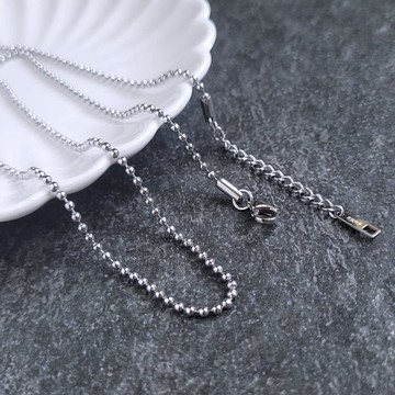 2.0mm珠鍊(單鍊)長55-60cm 龍蝦扣可調整 男鍊中性鍊毛衣鍊