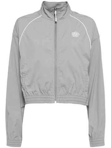 CHOCOOLATE - logo-patch track jacket - women - Nylon/Spandex/Elastane - M - Grey