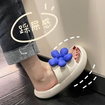 大花朵涼拖鞋女夏季ins潮牌外穿時尚網紅居家用室內可愛一字拖鞋