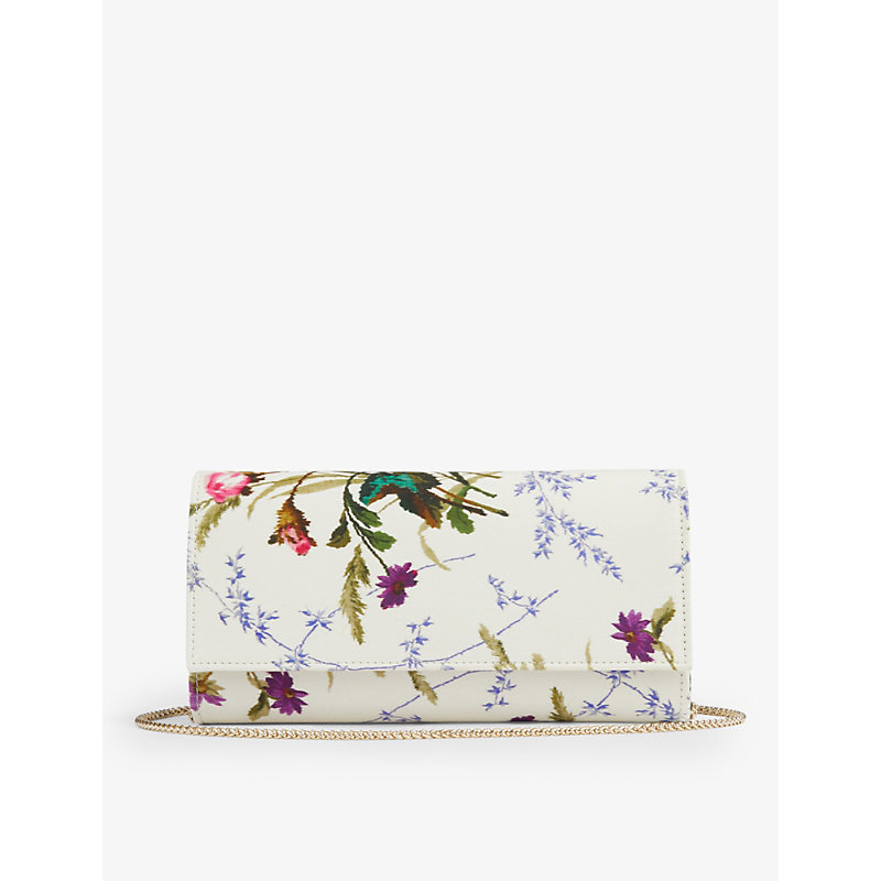 LK Bennett Womens Mul-multi Royal Ascot x Lkb Erin Floral-print Silk Clutch bag 1 Size