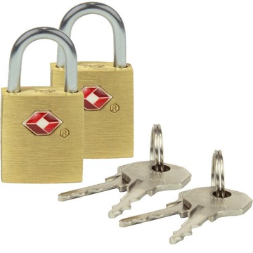 【TRAVELON】TSA行李鑰匙鎖2入(金) | 海關鎖 安全鎖 防盜鎖