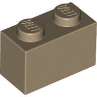 基本磚 1x2 深沙色 3004