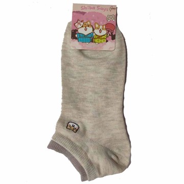 【柴語錄】刺繡雙色船型襪-多色可選