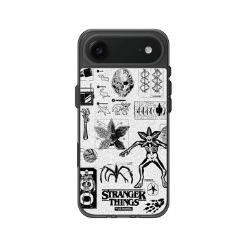iPhone Air Clear (相機按鈕) 酷墨灰 - Stranger Things - 顛倒世界怪物圖鑑 黑白款