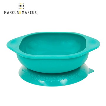 MARCUS＆MARCUS 動物樂園矽膠防漏幼兒學習吸盤碗-綠大象 _廠商直送