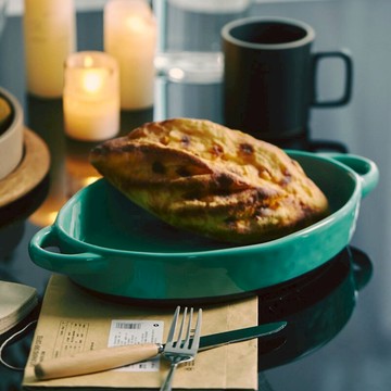 ins北歐風烤箱烤盤大號烤肉烤魚烘焙盤子雙耳盤焗飯盤魚盤1入