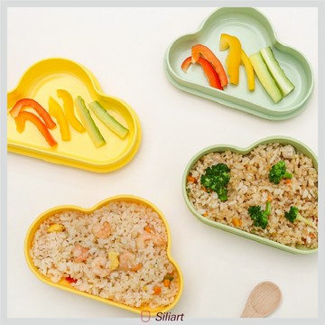 KIZZLY 無 BPA 雲形矽膠吸盤帶蓋 [LFGB 認證]