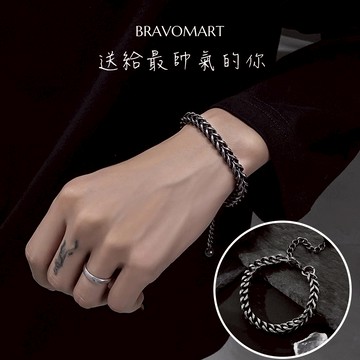 [快速出貨]【BRAVOMART】黑耀個性古巴手鍊 古巴鍊 送禮首選  客製化刻字 七夕  生日禮物 送禮推薦  獅子座  處女座  男生禮物