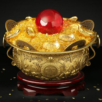 【如意黃銅鴻運當頭聚寶盆-多款可選-1款/組】招財轉運居家擺設開業送禮(可單可混)-90101