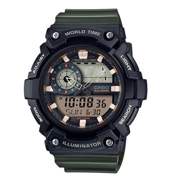 刷卡滿5千10%回饋｜CASIO 世界隨我行強悍有力運動腕錶/AEQ-200W-3A｜母親節感恩慶 ★ 限時優惠