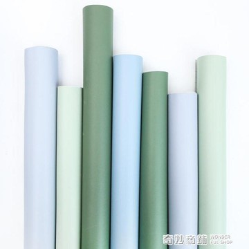 宿舍自黏牆紙 加厚pvc防水潮寢室壁紙莫蘭迪純色家具牆面翻新貼紙  【全館免運】