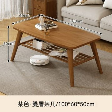 日式簡約茶几 客廳家用小戶型茶桌 （100*60*50cm）北歐喝茶桌 現代矮桌 楠竹桌