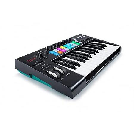 Novation Launchkey 25 MK3 USB MIDI Keyboard 25 Keys Controller with Software Pack with AudioBox 96 Audio Interface, Mic Kit, ＆ Adjustable Suspension