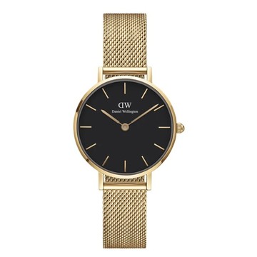【Daniel Wellington】Petite Evergold 28mm香檳金米蘭金屬錶(DW00100349)