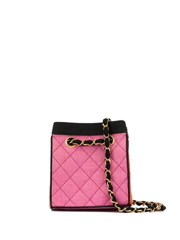 CHANEL Pre-Owned - 1990 quilted tote - women - Leather/Canvas - One Size - Orange