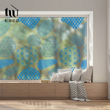 【好物良品】《日式圖騰》獨家設計無痕無膠霧面玻璃窗戶靜電貼紙｜可訂製尺寸(@haowu)