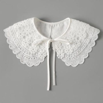 領先生復古森系蕾絲領韓版百搭小披肩假領子外搭歐根紗甜美裝飾領