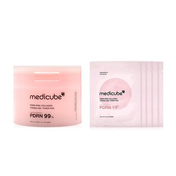 臉部保養｜面膜｜護唇 Medicube PDRN 粉紅膠原凝膠爽膚棉組 (70片+10片)