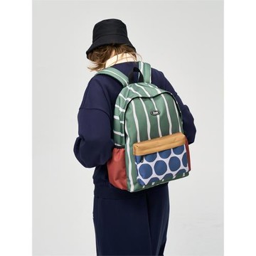 FREEIN原創設計小眾拼色幾何雙肩包休閑旅行徒步背包大容量書包女