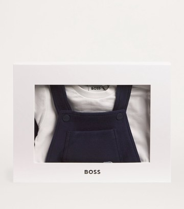 Boss Kidswear Cotton T-Shirt & Dungarees Set