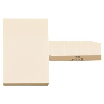 N次貼 再生紙便條本 備忘 留言 回電 指示 記錄等用途  黃色  100張  12本