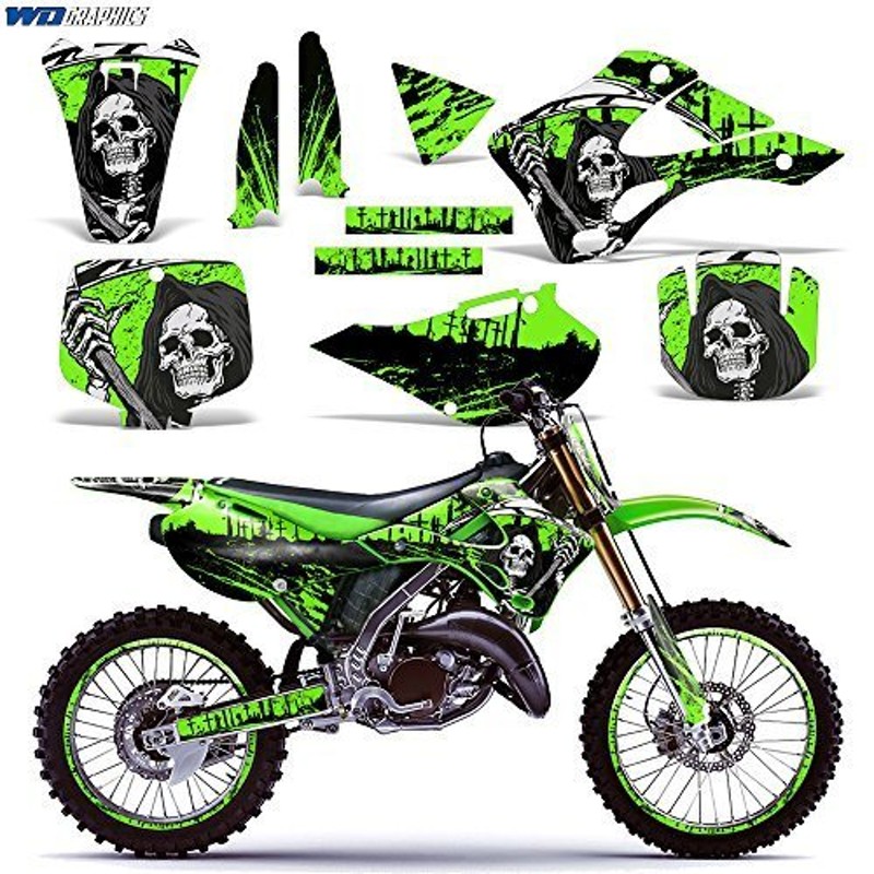 卸売デカール MX ダートバイク グラフィックキット ステッカー デカール カワサキ KX125/KX250 1999-2002対応 - リーパー  V2 グリーン 通販 LINEポイント最大GET | LINEショッピング