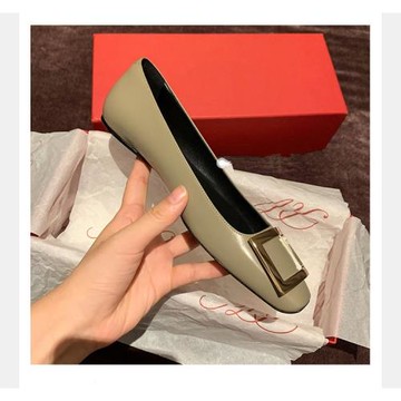 2025年春新款金屬方扣淺口方頭平底單鞋女通勤低跟船鞋工作鞋瓢鞋