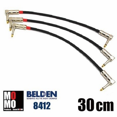 ベルデン　パッチケーブル ベルデン（ BELDEN 8412 ）20cm L-L型 パッチケーブル （ 黒 ）3