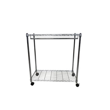 我塑我形 90 x 45 x 95 cm MIT耐重移動式萬用鐵力士鍍鉻二層收納架 - 含衣桿 置物架 鐵力士架