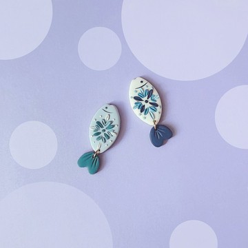 bi creature // 地中海小魚花圖案手工軟陶耳環
