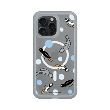 iPhone 15 Pro Max AirX 流變灰 - Pingu 企鵝家族 - 一起游泳