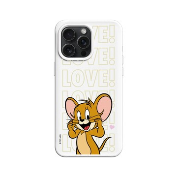 iPhone 15 Pro Max SolidX 白 - 湯姆貓與傑利鼠 Tom and Jerry - 傑利鼠愛心