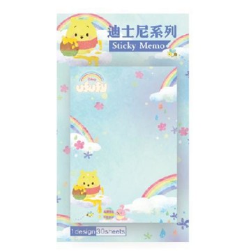 迪士尼Disney 雲朵系列 小長方便利貼-彩虹維尼 墊腳石購物網