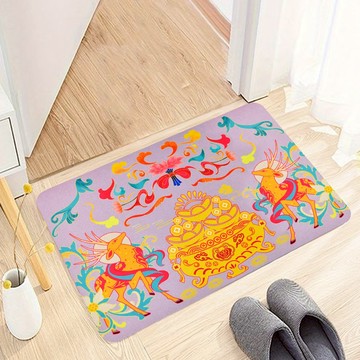 【命運好好玩】李玉珮-紫氣東來財鹿硅藻土地墊(2入)