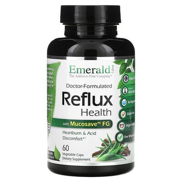 Emerald Laboratories, Reflux Health with Mucosave FG，60 粒素食膠囊