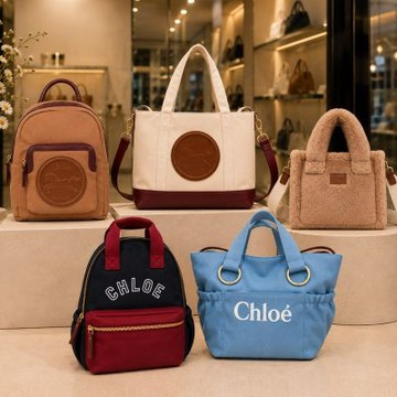 Chloe  經典刺繡LOGO帆布托特包/後背包(任選)