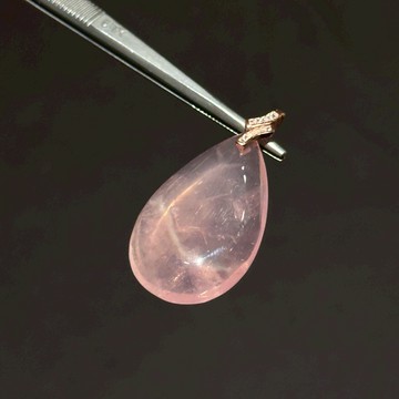 貓眼星光粉晶項鍊 | 馬達加斯加 馬島粉晶 心輪發光 菩薩的蓮花雨 天然水晶 項鍊 已鑑定 Q24AE06-905