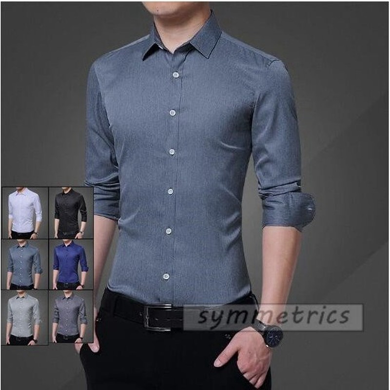 シャツ メンズ 無地シャツ 長袖シャツ スリム 長袖 ビジネス 紳士 メンズシャツ 新作 30代 40代 50代 通販 Lineポイント最大0 5 Get Lineショッピング