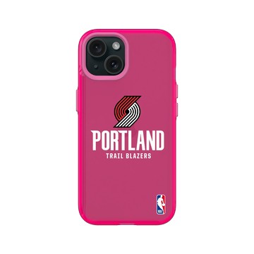 iPhone 15 Clear 粉漾桃 - NBA - Logo-波特蘭拓荒者 Portland Trail Blazers - Light
