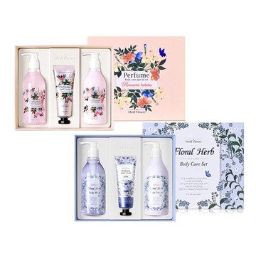 韓國 Medi Flower 身體護理香氛禮盒(沐浴乳300ml+乳液300ml+護手霜80g) 款式可選【小三美日】D890084 粉紅