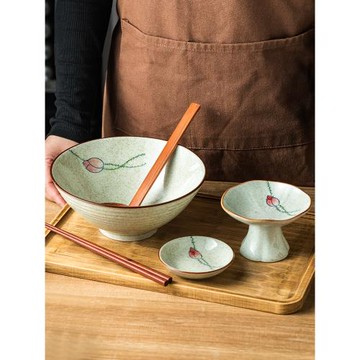 女生儀式感陶瓷面碗碟套裝 家用公寓單身一人食餐具單人份陶瓷碗