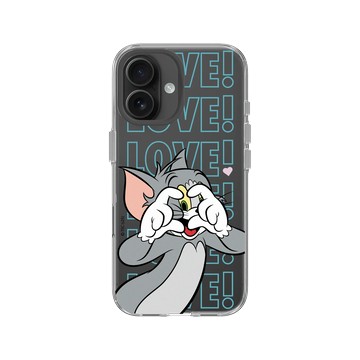 iPhone 16 Clear Case（相機按鈕） 透明 - 湯姆貓與傑利鼠 Tom and Jerry - 湯姆貓愛心