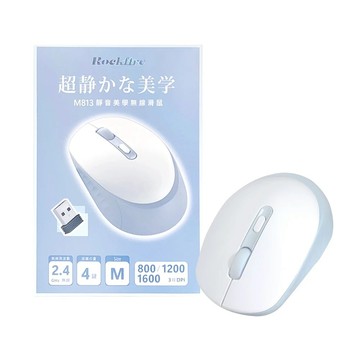 Rockfire靜音美學無線滑鼠（藍）M813_廠商直送