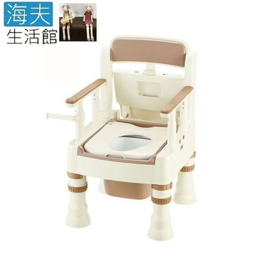 【海夫生活館】日本 附腳輪 舒適便座 便盆椅 MS型 白(HEFR-38)
