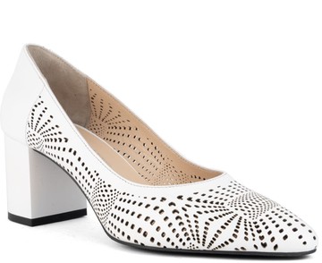 SERGIO MORETTI WHITE CLASSIC CLOSED PUMPS 白色女款鞋子