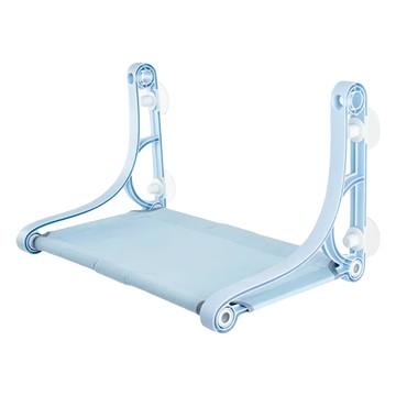 Golden Cat 黃金貓 吸盤式透氣歐風兩用貓窗台 平毯型 可拆洗  55 x 32.5 x 33.3cm  藍色  1個