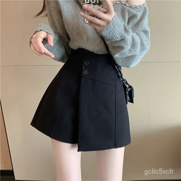 夏季褲裙 韓版高腰黑色a字短褲女 外穿直筒休閒褲 西裝短褲子 短褲女 夏天短褲 休閒短褲女 學生短褲 直筒褲 大碼短褲