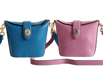 ~雪黛屋~COACH 水桶包超小容量國際正版保證進口防水防刮皮革材質品證購證塵套提袋等候10-15日C28141