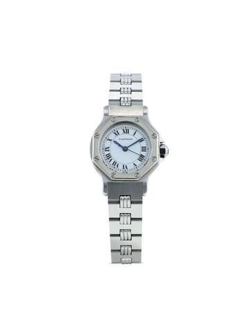 Cartier - 1984 pre-owned Santos Octogonale 25mm - unisex - stainless steel - One Size - White
